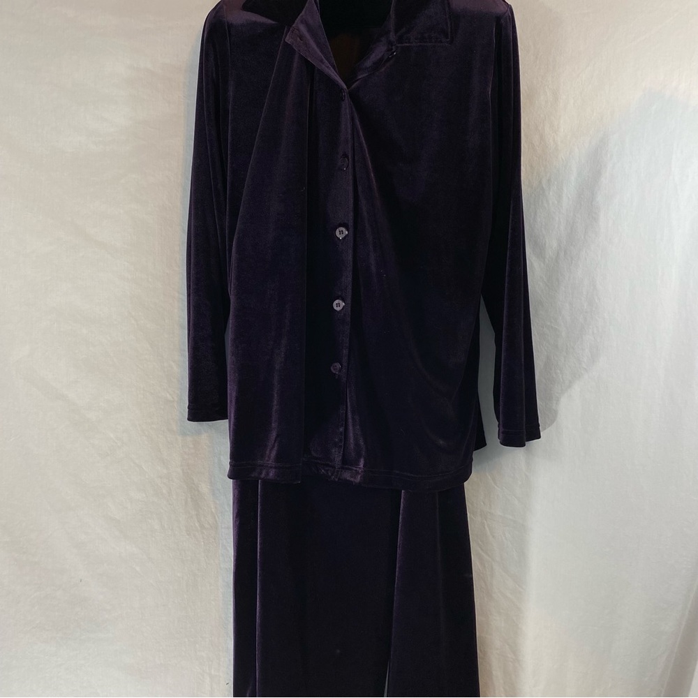 Erin london 2-piece purple plum velour track suit size large